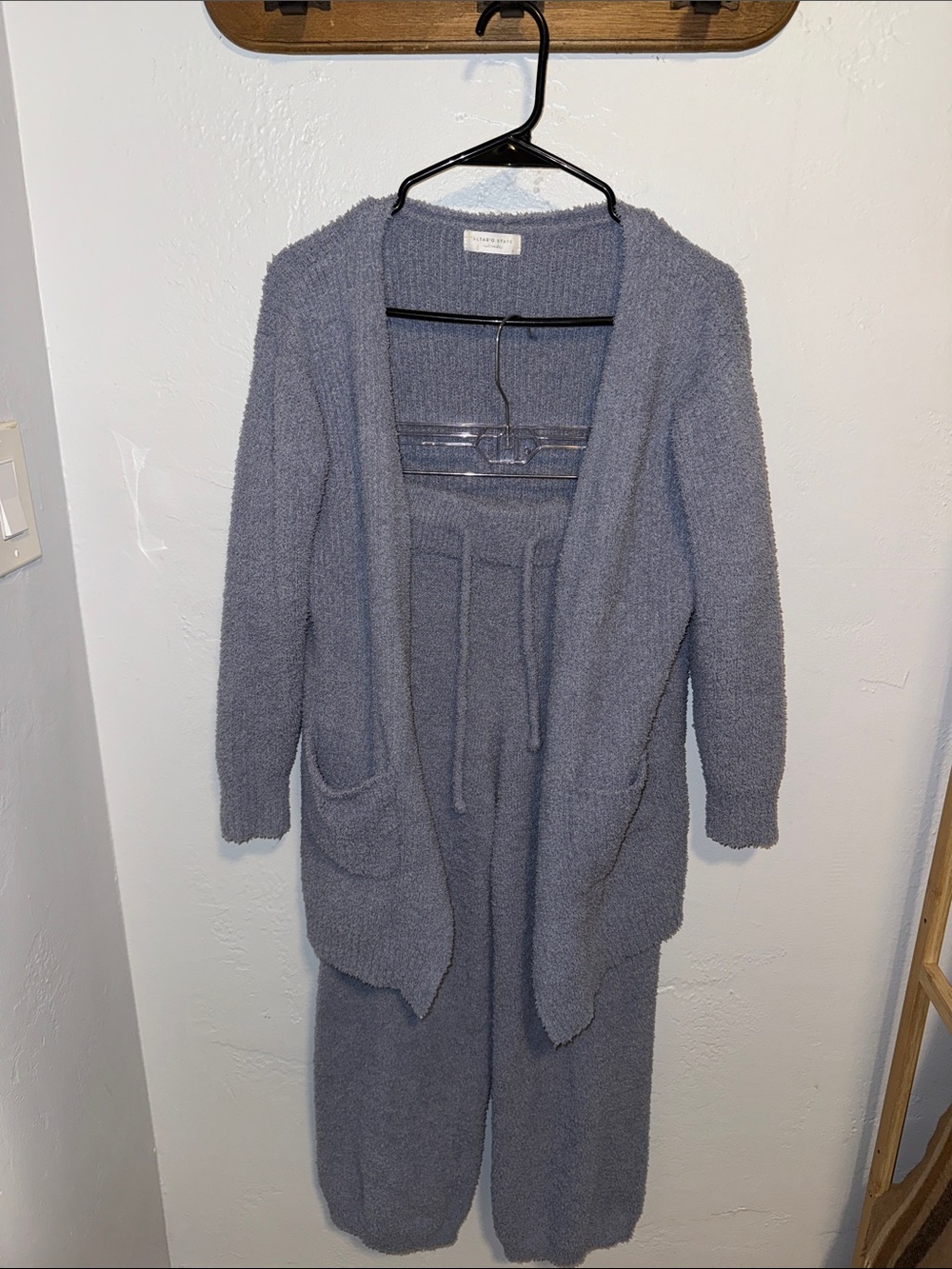 Altar'd State Heather Slate Blue Cozy Knit Cardigan and Lounge Pants Set